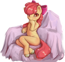 Size: 485x468 | Tagged: safe, artist:deiviantart, artist:stratodraw, imported from derpibooru, apple bloom, earth pony, semi-anthro, draw me like one of your french girls, solo