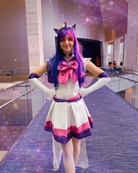 Size: 1080x1350 | Tagged: safe, imported from derpibooru, twilight sparkle, human, big crown thingy, clothes, cosplay, costume, element of magic, gloves, irl, irl human, jewelry, long gloves, photo, regalia, sailor moon, sailor scout, sailor twilight