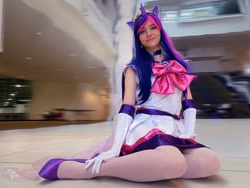 Size: 1080x812 | Tagged: safe, imported from derpibooru, twilight sparkle, human, big crown thingy, clothes, cosplay, costume, element of magic, gloves, high heels, irl, irl human, jewelry, long gloves, photo, regalia, sailor moon, sailor scout, sailor twilight, shoes