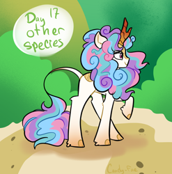 Size: 2020x2048 | Tagged: safe, artist:carconutty, imported from derpibooru, princess celestia, kirin, female, kirin-ified, mare, solo, species swap