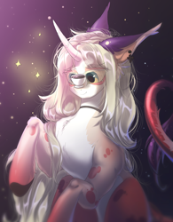 Size: 2412x3100 | Tagged: safe, artist:rico_chan, imported from derpibooru, oc, pony, unicorn, cup, halfbody, solo, sparkles