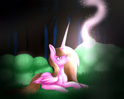 Size: 2741x2187 | Tagged: safe, artist:maneblue, imported from derpibooru, oc, oc only, alicorn, pony, alicorn oc, female, horn, lying down, mare, outdoors, prone, solo, wings