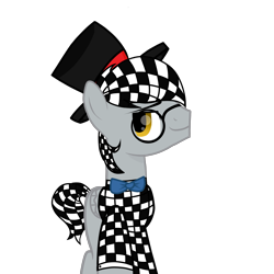 Size: 4000x4000 | Tagged: safe, artist:sugarcubecreationz, imported from derpibooru, oc, oc:checkerboard, pegasus, pony, absurd resolution, glasses, hat, male, simple background, solo, stallion, top hat, transparent background