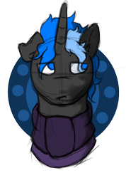 Size: 1370x1924 | Tagged: safe, artist:hrabiadeblacksky, imported from derpibooru, oc, oc only, oc:hrabia de black sky, pony, unicorn, blue background, blue eyes, simple background, solo, transparent background