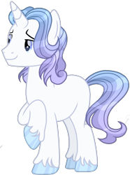 Size: 1027x1377 | Tagged: safe, artist:dayspring-dawnyt, imported from derpibooru, oc, oc only, pony, unicorn, base used, full body, hoof polish, hooves, horn, male, offspring, parent:fancypants, parent:fleur-de-lis, parents:fancyfleur, raised hoof, show accurate, simple background, smiling, solo, stallion, standing, tail, transparent background, unicorn oc, unshorn fetlocks