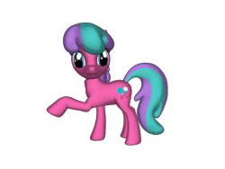 Size: 1200x900 | Tagged: safe, artist:bonbontheclown35, imported from derpibooru, sweetberry, earth pony, pony, 3d, 3d pony creator, cute, female, g3, g3 to g4, g4, generation leap, mare, ponylumen, pose, raised hoof, raised leg, simple background, smiling, sweet sweetberry, transparent background