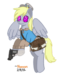 Size: 617x795 | Tagged: safe, artist:bloonacorn, derpy hooves, pegasus, team fortress 2