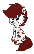 Size: 118x186 | Tagged: safe, artist:wafflecakes, oc, oc only, earth pony, pony, lowres, simple background, sitting, smiling