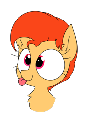 Size: 1068x1476 | Tagged: safe, artist:wafflecakes, oc, oc only, pony, chest fluff, simple background, smiling, tongue out, transparent background