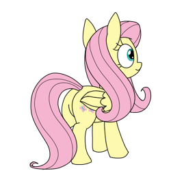 Size: 500x500 | Tagged: safe, artist:wafflecakes, fluttershy, pegasus, simple background, smiling, transparent background