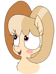 Size: 272x361 | Tagged: safe, artist:wafflecakes, oc, oc only, pony, blushing, lowres, open mouth, simple background, smiling, transparent background