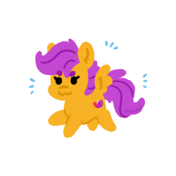 Size: 600x600 | Tagged: safe, artist:pink-pone, imported from derpibooru, scootaloo, pegasus, pony, :3, cute, cutealoo, female, filly, foal, simple background, smol, solo, tiny, white background