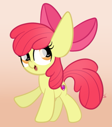 Size: 697x787 | Tagged: safe, artist:sugarcloud12, imported from derpibooru, apple bloom, pony, adorabloom, cute, simple background, solo