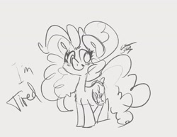 Size: 3300x2550 | Tagged: safe, artist:leadhooves, imported from derpibooru, pinkie pie, earth pony, pony, grayscale, messy mane, monochrome, sketch, solo