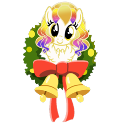 Size: 1200x1200 | Tagged: safe, artist:galeemlightseraphim, imported from derpibooru, oc, oc only, oc:galeem light, earth pony, pony, bust, chest fluff, christmas wreath, earth pony oc, ethereal mane, eyelashes, female, mare, simple background, smiling, starry mane, transparent background, wreath