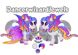 Size: 1700x1200 | Tagged: safe, artist:galeemlightseraphim, imported from derpibooru, oc, oc only, bat pony, pony, bat pony oc, bat wings, duo, ethereal mane, grin, hoof polish, simple background, smiling, starry mane, transparent background, wings