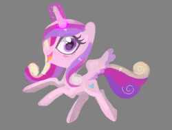 Size: 1075x811 | Tagged: safe, artist:kaikururu, imported from derpibooru, princess cadance, alicorn, pony, colored wings, eyelashes, female, glowing, glowing horn, gray background, heart eyes, horn, mare, simple background, two toned wings, wingding eyes, wings