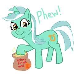 Size: 617x600 | Tagged: safe, imported from derpibooru, lyra heartstrings, pony, unicorn, 4chan, food, ms paint, oats, simple background, stink lines, white background, why