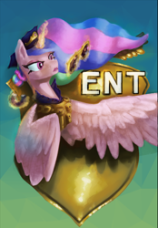 Size: 1502x2160 | Tagged: safe, artist:zlatdesign, imported from derpibooru, princess celestia, clothes, donut, feather, food, glowing, glowing horn, half body, horn, police, uniform, uniform hat, wings