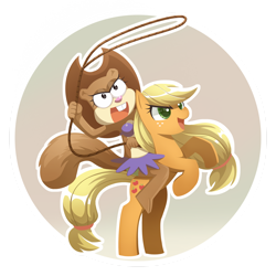 Size: 1280x1280 | Tagged: safe, artist:howxu, artist:incredible-brey, imported from derpibooru, applejack, anthro, earth pony, pony, squirrel, accessory theft, applejack's hat, bikini, clothes, cowboy hat, crossover, duo, female, freckles, hat, lasso, mare, monika pikuła, open mouth, open smile, polish, rearing, riding, riding a pony, rope, sandy cheeks, simple background, smiling, spongebob squarepants, swimsuit, transparent background, voice actor joke