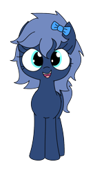 Size: 666x1209 | Tagged: safe, artist:wafflecakes, oc, oc only, earth pony, pony, bow, open mouth, simple background, smiling, transparent background