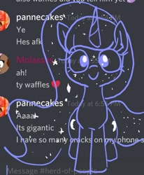 Size: 697x846 | Tagged: safe, artist:wafflecakes, princess luna, alicorn, pony, discord app, sitting, smiling, tongue out