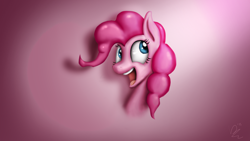 Size: 1280x720 | Tagged: safe, artist:d0ublerainb0wdash, imported from derpibooru, pinkie pie, earth pony, pony, bust, excited, female, mare, open mouth, open smile, smiling, solo, teeth