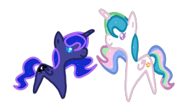 Size: 4000x2500 | Tagged: safe, imported from derpibooru, princess celestia, princess luna, alicorn, pony, cute, cutelestia, ethereal mane, female, folded wings, horn, looking at each other, looking at someone, lunabetes, royal sisters, siblings, simple background, sisters, starry mane, transparent background, wings