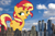 Size: 1878x1250 | Tagged: safe, artist:famousmari5, artist:thegiantponyfan, imported from derpibooru, sunset shimmer, pony, unicorn, equestria girls, female, giant pony, giant unicorn, giant/macro sunset shimmer, giantess, highrise ponies, irl, macro, manhattan, mare, mega giant, new york, new york city, photo, ponies in real life, story included