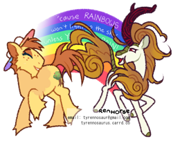 Size: 1024x835 | Tagged: safe, artist:renhorse, imported from derpibooru, applejack, autumn blaze, kirin, pony, alternate design, februpony, simple background, transparent background