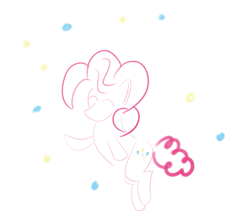 Size: 569x480 | Tagged: safe, artist:719418052, imported from derpibooru, pinkie pie, earth pony, pony, confetti, lines, simple background, white background