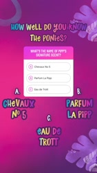 Size: 750x1334 | Tagged: safe, imported from derpibooru, g5, instagram, instagram story, my little pony: a new generation, names, official, purple background, quiz, simple background