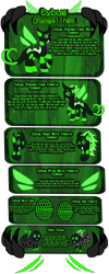 Size: 1100x2749 | Tagged: safe, artist:galeemlightseraphim, imported from derpibooru, oc, oc only, changeling, pony, robot, robot pony, changeling oc, crossover, cybug, green changeling, ponified, reference sheet, simple background, transparent background, wreck-it ralph