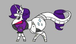 Size: 1279x749 | Tagged: safe, artist:homicidal doktor, imported from derpibooru, rarity, cyborg, pony, unicorn, long tail, solo, tail