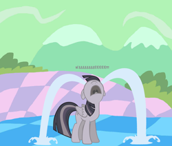 Size: 1708x1448 | Tagged: safe, artist:icecreamjaxxie, artist:tardifice, artist:wardex101, edit, imported from derpibooru, twilight sparkle, alicorn, pony, what about discord?, chaos, crying, discorded, discorded landscape, discorded twilight, female, floppy ears, folded wings, full body, looking up, mare, nose in the air, ocular gushers, open mouth, photoshop, sad, solo, standing, text, twilight sparkle (alicorn), wings