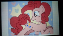 Size: 1600x912 | Tagged: safe, artist:namaenonaipony, imported from derpibooru, pinkie pie, earth pony, pony, flipnote studio, heart, photo, picture of a screen, solo