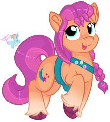 Size: 1320x1470 | Tagged: safe, artist:rainbow eevee, imported from derpibooru, sunny starscout, earth pony, pony, braid, cloven hooves, cute, eyelashes, g5, happy, jumping, looking up, my little pony: a new generation, open mouth, pins, simple background, solo, teal eyes, transparent background, two toned mane, vector