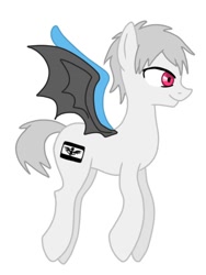 Size: 600x800 | Tagged: safe, artist:namaenonaipony, imported from derpibooru, bat pony, pony, flying, gilbert weilschmidt, hetalia, ponified, red eyes, simple background, solo, white background