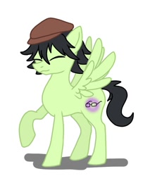 Size: 812x952 | Tagged: safe, artist:namaenonaipony, imported from derpibooru, pegasus, pony, anime, bungou stray dogs, edogawa ranpo, hat, ponified, simple background, solo, sunglasses, white background