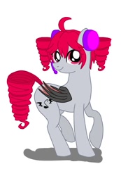 Size: 675x976 | Tagged: safe, artist:namaenonaipony, imported from derpibooru, bat pony, pony, kasane teto, musical instrument, ponified, simple background, solo, vocaloid, white background