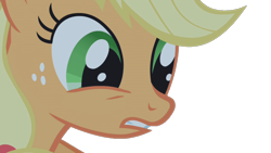 Size: 1280x720 | Tagged: safe, edit, edited screencap, imported from derpibooru, screencap, applejack, earth pony, pony, friendship is magic, season 1, background removed, close-up, female, mare, simple background, transparent background