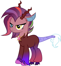 Size: 9355x10099 | Tagged: safe, artist:shootingstarsentry, imported from derpibooru, oc, oc:galaxy, draconequus, absurd resolution, female, heterochromia, offspring, parent:cosmos, parent:discord, parents:coscord, simple background, solo, transparent background, vector