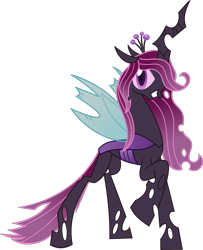 Size: 5284x6495 | Tagged: safe, artist:shootingstarsentry, imported from derpibooru, oc, oc:queen larva, changeling, absurd resolution, purple changeling, simple background, solo, transparent background, vector