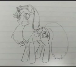 Size: 1024x912 | Tagged: safe, artist:namaenonaipony, imported from derpibooru, alicorn, pony, lined paper, ponified, sketch, solo, star butterfly, star vs the forces of evil, traditional art