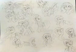 Size: 1582x1080 | Tagged: safe, artist:namaenonaipony, imported from derpibooru, fluttershy, bat pony, pegasus, pony, bat ponified, cheek fluff, eyes closed, flutterbat, happy, race swap, sketch, solo, traditional art, you're going to love me