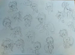 Size: 1475x1080 | Tagged: safe, artist:namaenonaipony, imported from derpibooru, applejack, cat, earth pony, pony, bow, catified, hair bow, missing accessory, silly, silly pony, sketch, solo, species swap, spooky, traditional art