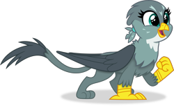 Size: 6260x3831 | Tagged: safe, artist:anime-equestria, imported from derpibooru, gabby, griffon, happy, simple background, transparent background, vector, wings