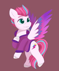 Size: 2000x2400 | Tagged: safe, artist:pipp_petal, imported from derpibooru, zipp storm, pegasus, pony, cute, g5, my little pony: a new generation, smiling, solo, spread wings, wings