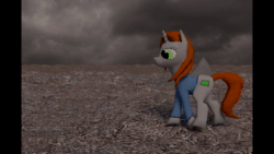 Size: 1920x1080 | Tagged: safe, imported from derpibooru, oc, oc:littlepip, pony, unicorn, fallout equestria, animated, chants, female, low poly, mare, walking, wasteland, webm