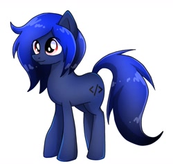 Size: 1067x1010 | Tagged: safe, artist:namaenonaipony, imported from derpibooru, oc, oc only, oc:xeno (iraven), earth pony, pony, earth pony oc, full body, hooves, shading, simple background, solo, standing, tail, white background